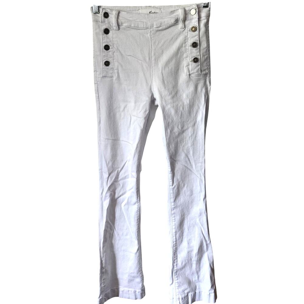 Kancan Stretch Bell Flare Bottom White Hippie Jeans Size 9 / 28